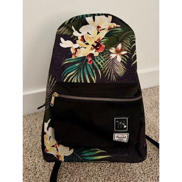 Black Hawaii Herschel Supply Co. Settlement Backpack Floral Aloha 15” Laptop - Picture 2 of 9